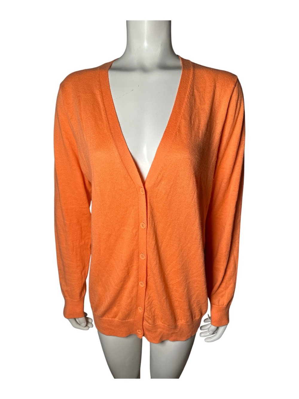 GAP Orange V-Neck Button Cardigan - Picture 8 of 13